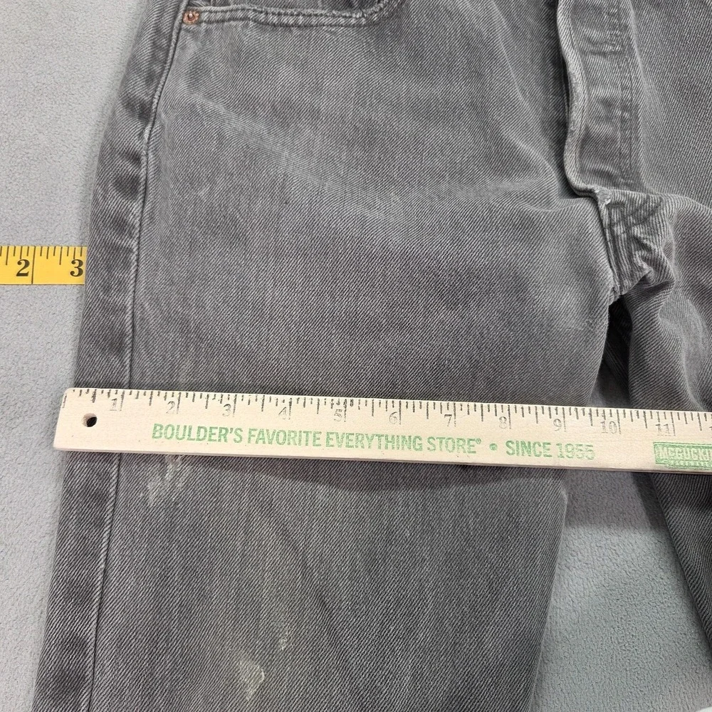 Vintage Levis 501 Jeans Mens Gray Button Fly Made USA Stains Fits‎ 29x31